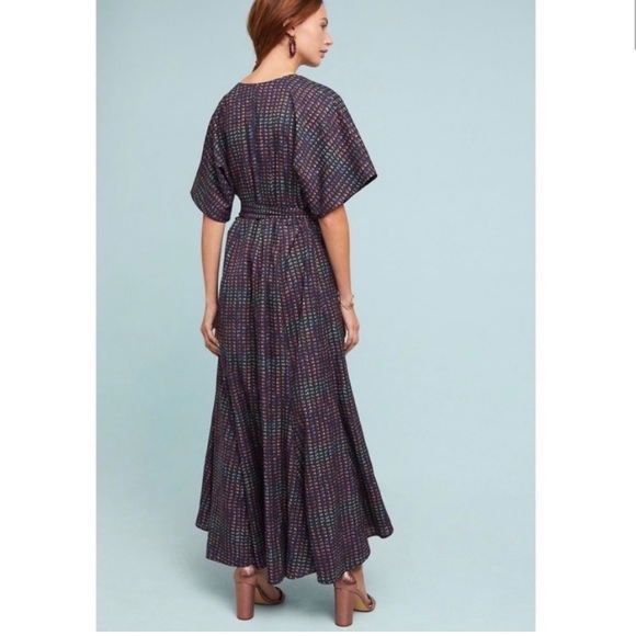 ANTHROPOLOGIE HUTCH Arrowhead Dress Wrap Front Dolman Kimono Sleeve Maxi SP - Picture 2 of 9